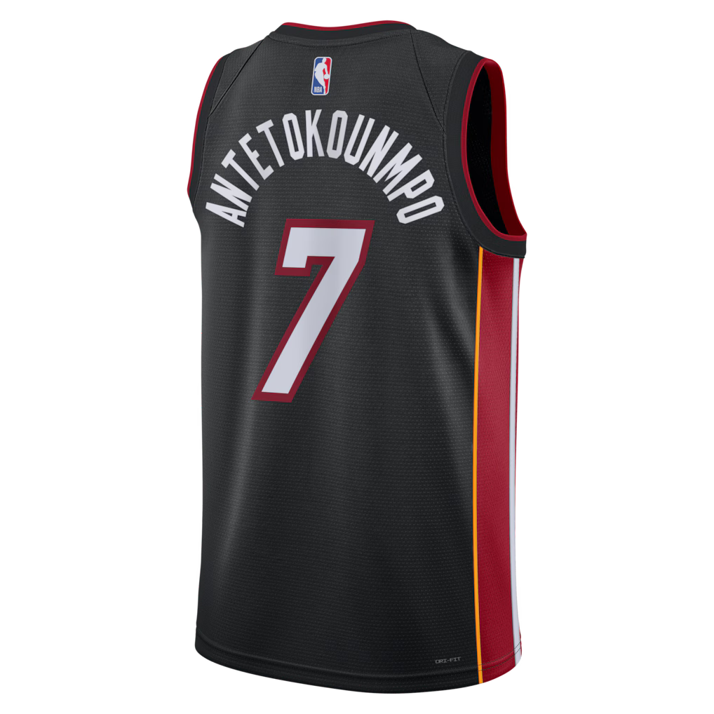 Giannis Antetokounmpo Miami Heat Icon Edition Swingman Jersey back view