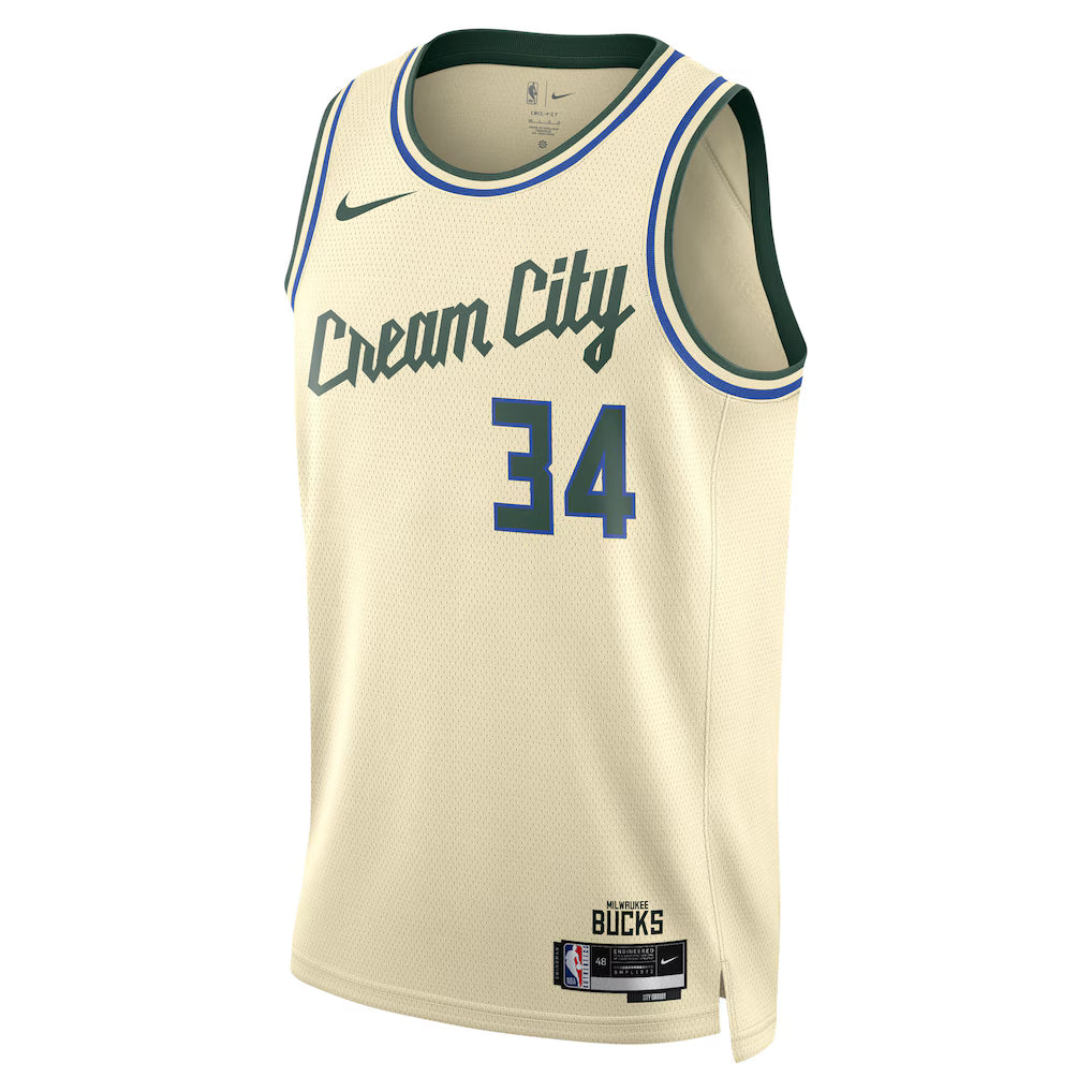 Giannis Antetokounmpo Milwaukee Bucks City Edition Swingman Jersey front view