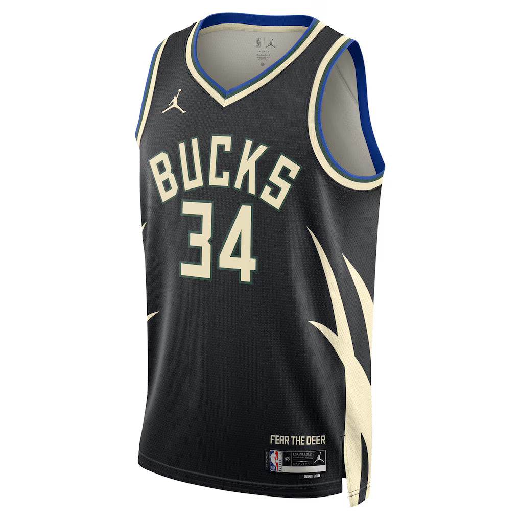 Giannis Antetokounmpo Milwaukee Bucks Statement Edition Swingman Jersey front view