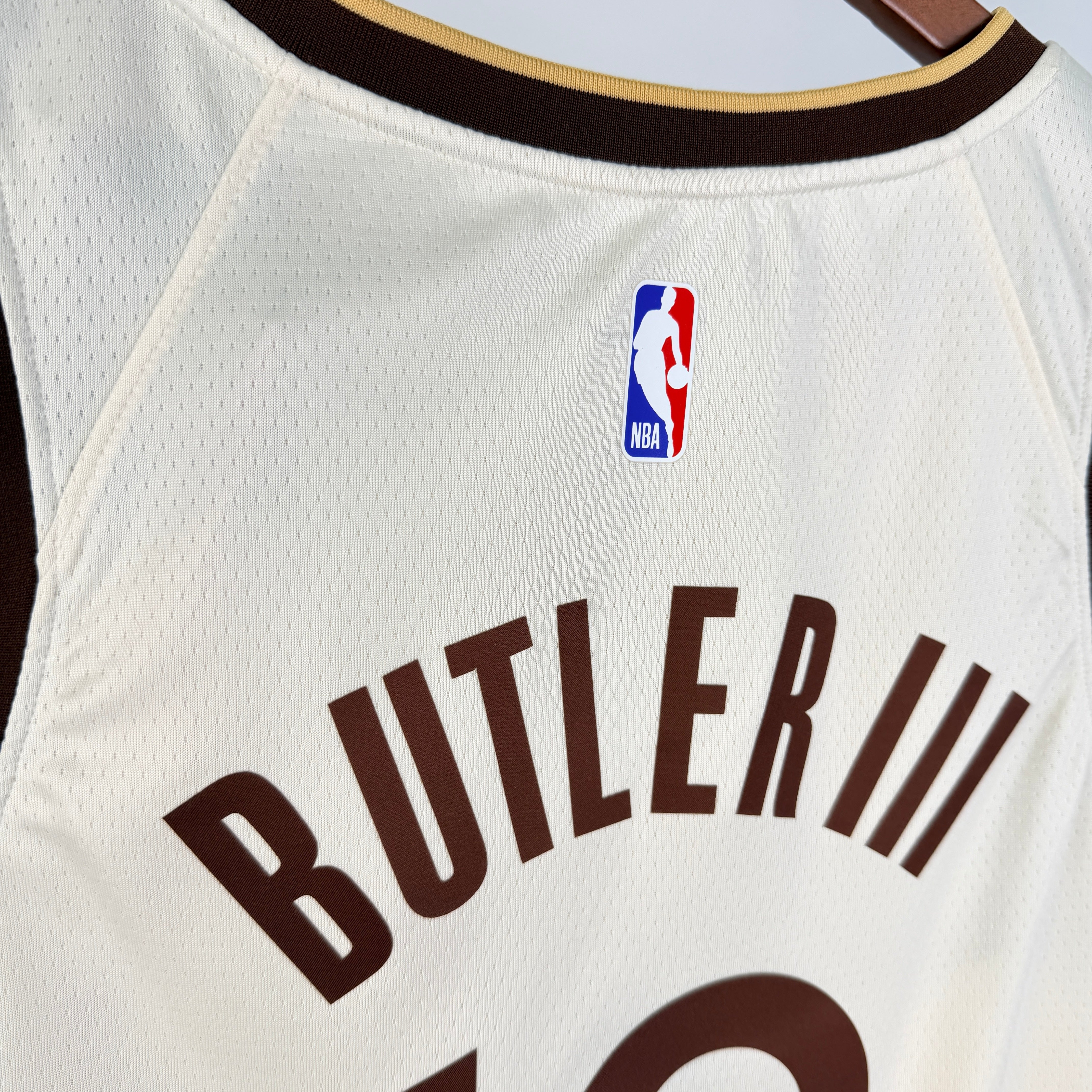 Golden State Warriors 2025/26 City Edition Jimmy Butler jersey tan brown The Town design back view