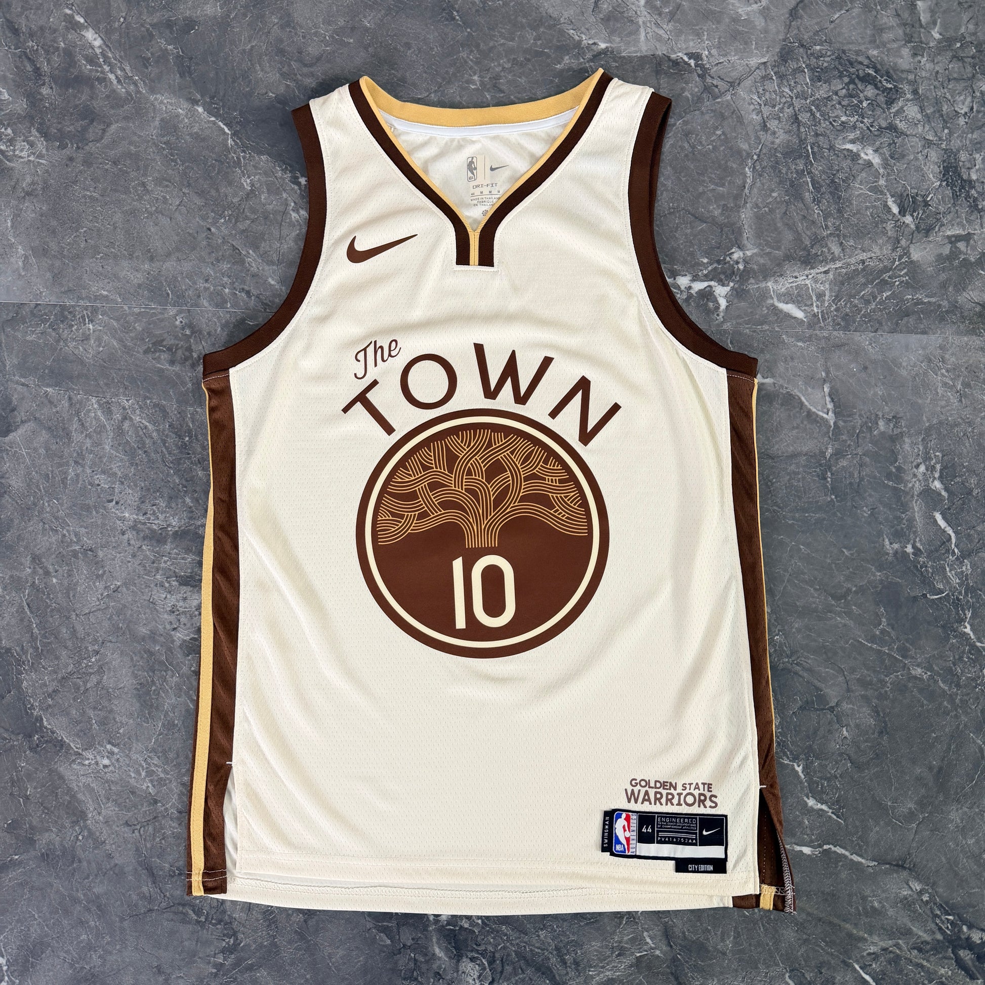 Golden State Warriors 2025/26 City Edition Jimmy Butler jersey tan brown The Town design front view
