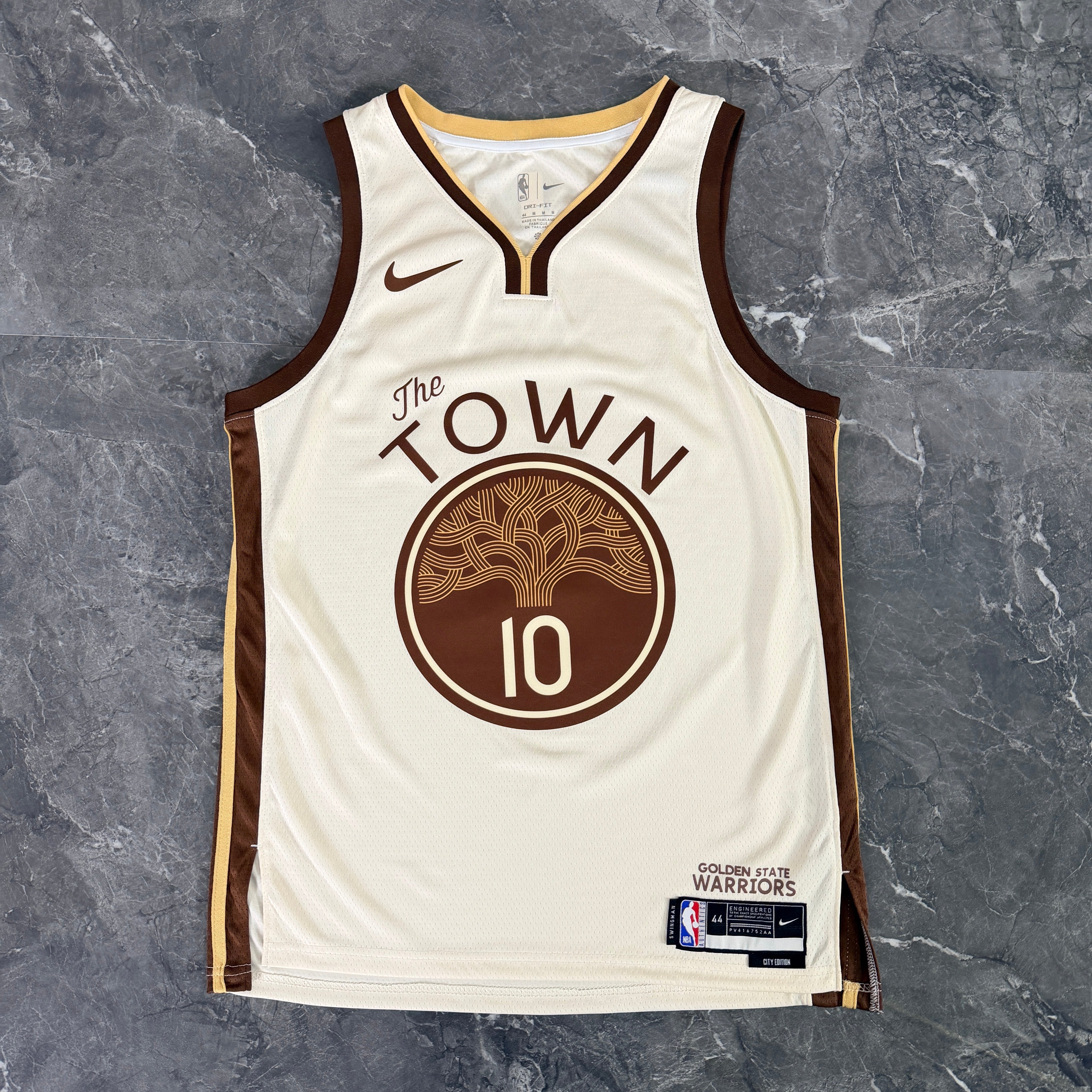 Golden State Warriors 2025/26 City Edition Jimmy Butler jersey tan brown The Town design front view