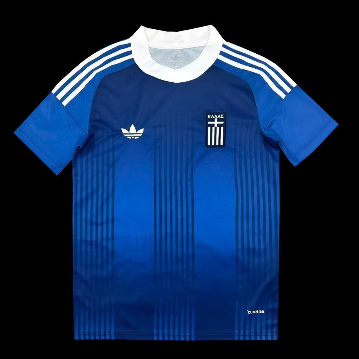 Greece 2026 away blue jersey front view with gradient design
