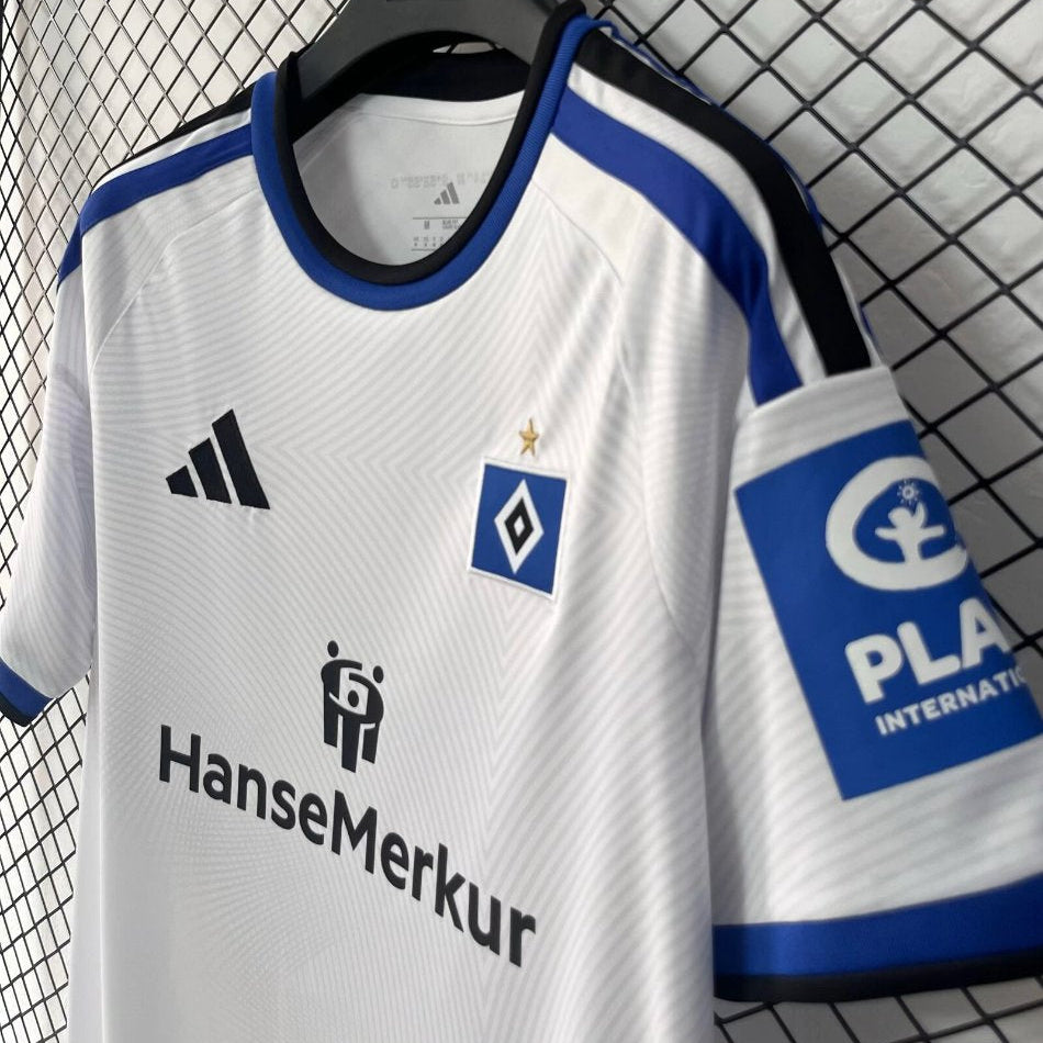 Hamburger SV Home Jersey 2026/27 angled front view with sleeve patch