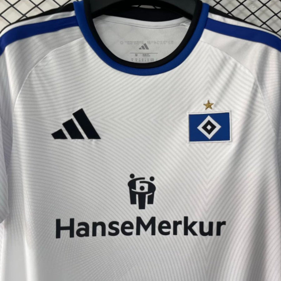Hamburger SV Home Jersey 2026/27 upper front with crest and HanseMerkur sponsor
