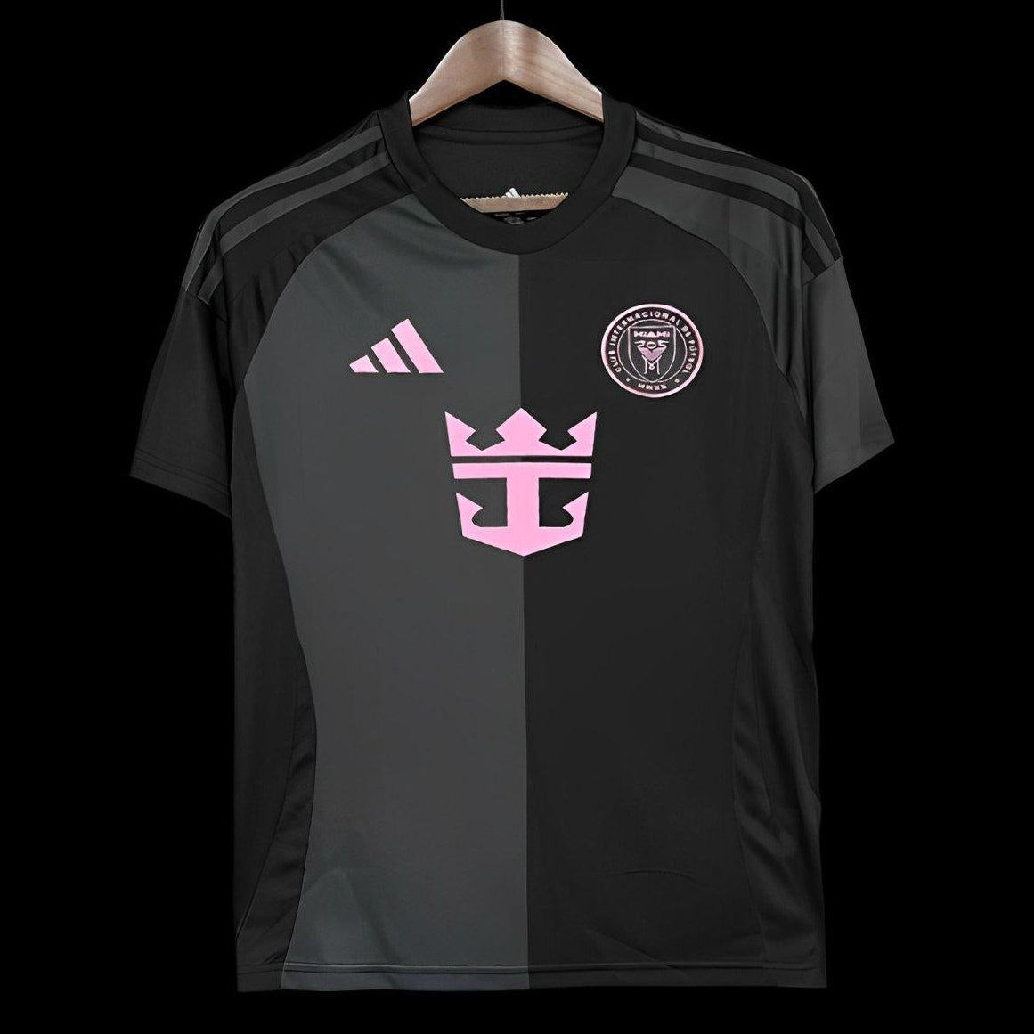Inter Miami 2025/26 away jersey black pink football shirt front view
