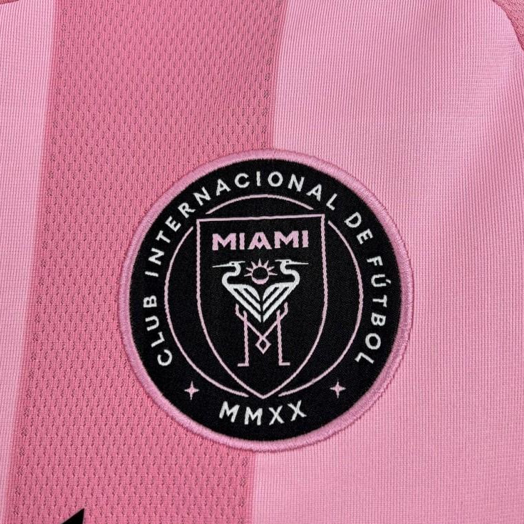 Inter Miami 2025/26 home jersey badge view pink football shirt
