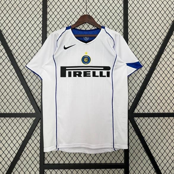 Inter Milan Away Jersey 2004/05 front view in white with blue detailing