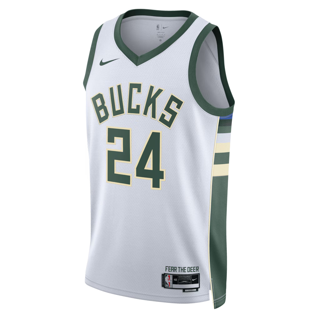 Jaime Jaquez Jr. Milwaukee Bucks Association Edition Swingman Jersey front view