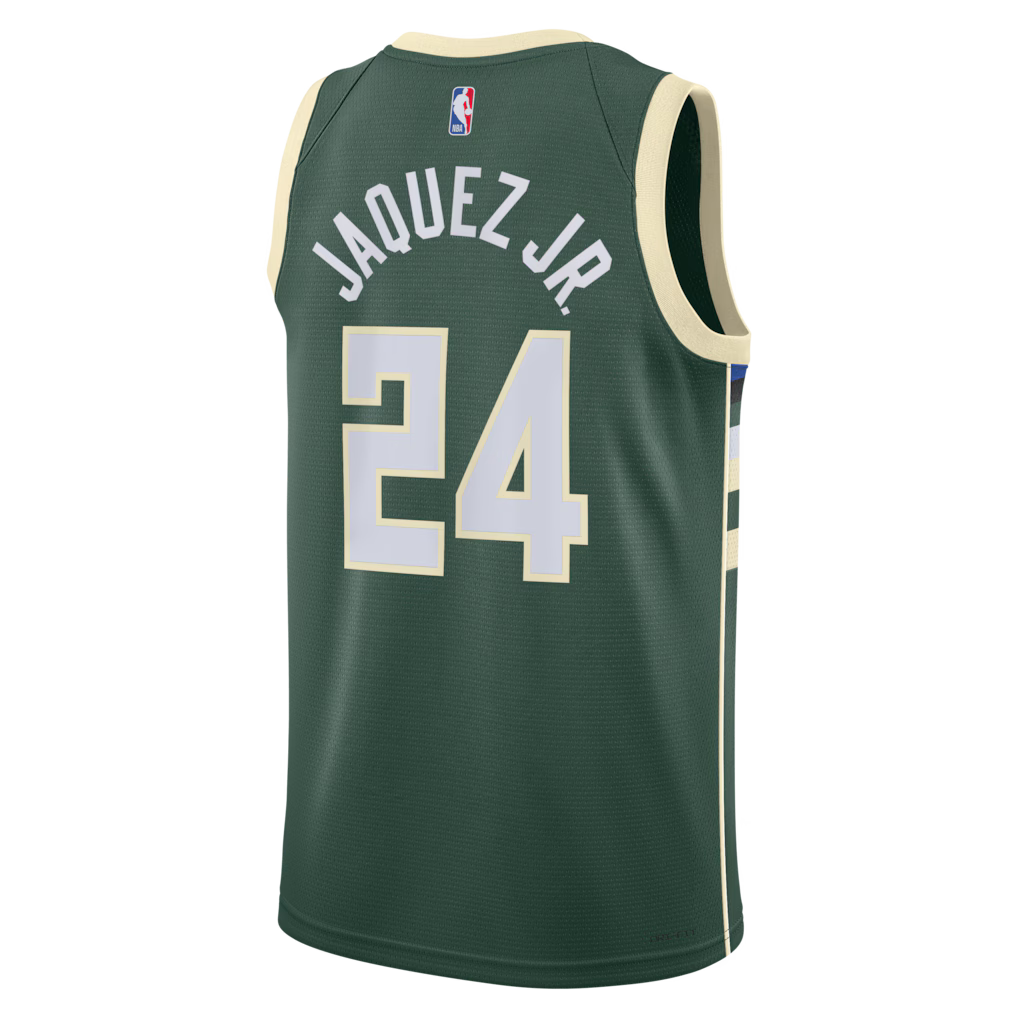 Jaime Jaquez Jr. Milwaukee Bucks Icon Edition Swingman Jersey back view
