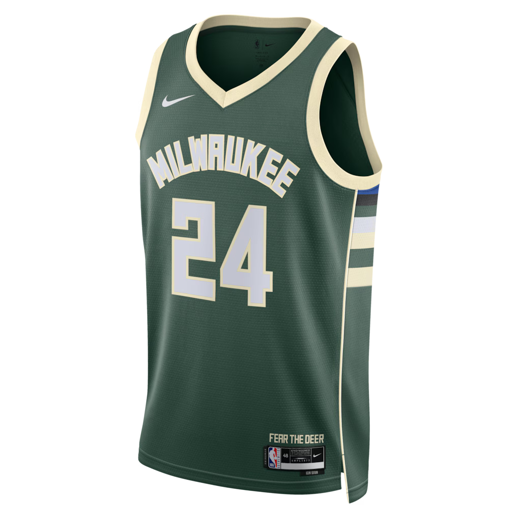 Jaime Jaquez Jr. Milwaukee Bucks Icon Edition Swingman Jersey front view