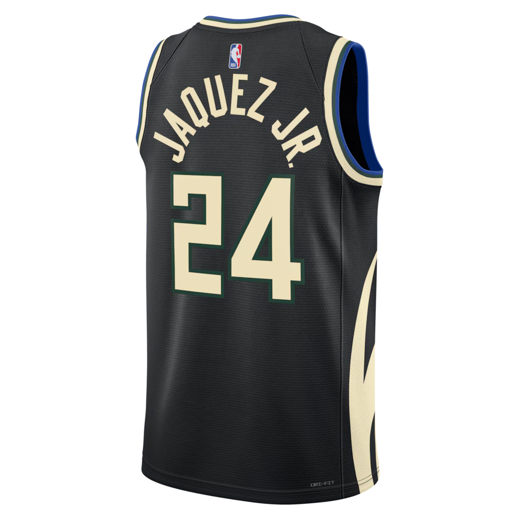 Jaime Jaquez Jr. Milwaukee Bucks Statement Edition Swingman Jersey back view
