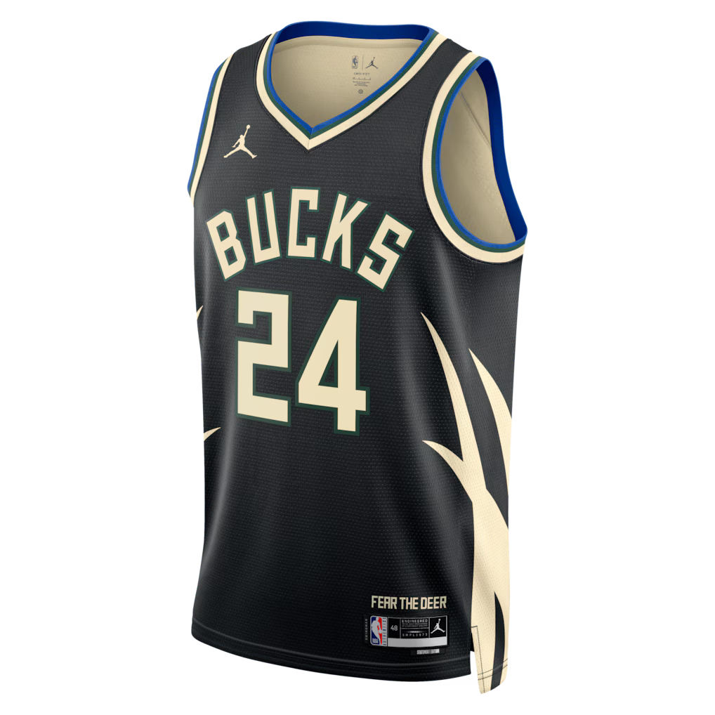Jaime Jaquez Jr. Milwaukee Bucks Statement Edition Swingman Jersey front view