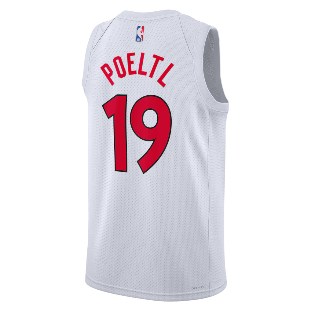 Jakob Poeltl Toronto Raptors Association Edition Swingman Jersey back view