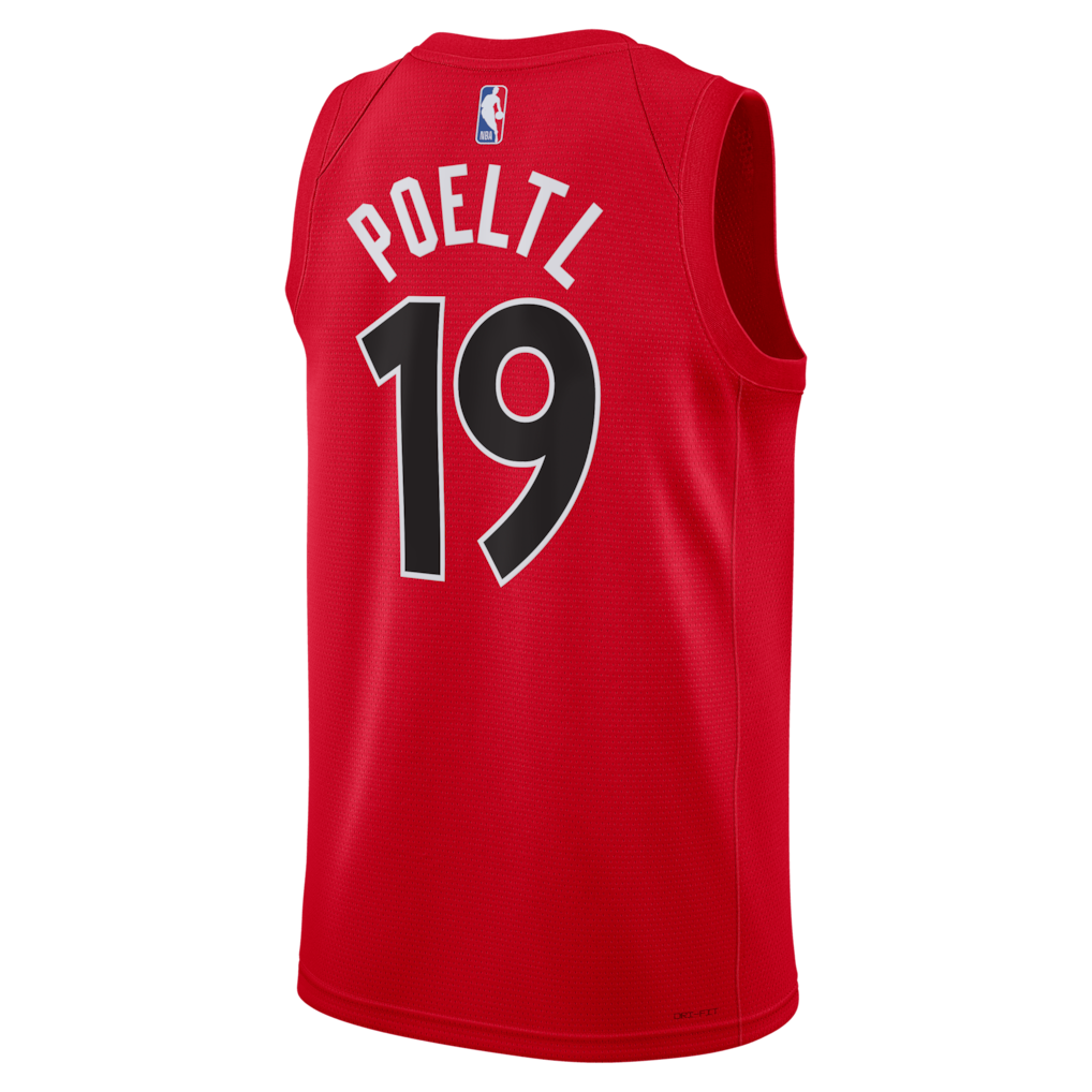 Jakob Poeltl Toronto Raptors Icon Edition Swingman Jersey back view