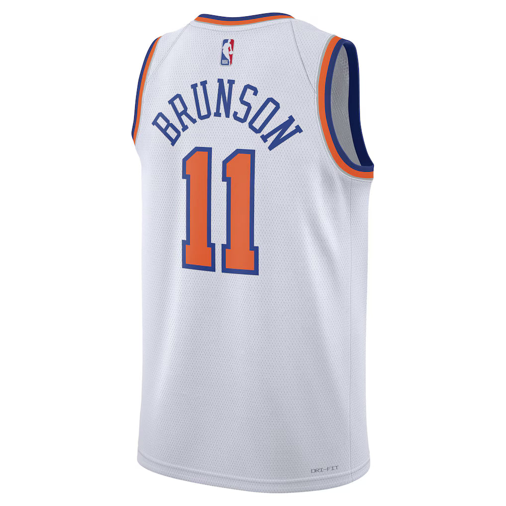 Jalen Brunson New York Knicks Association Edition Swingman Jersey back view