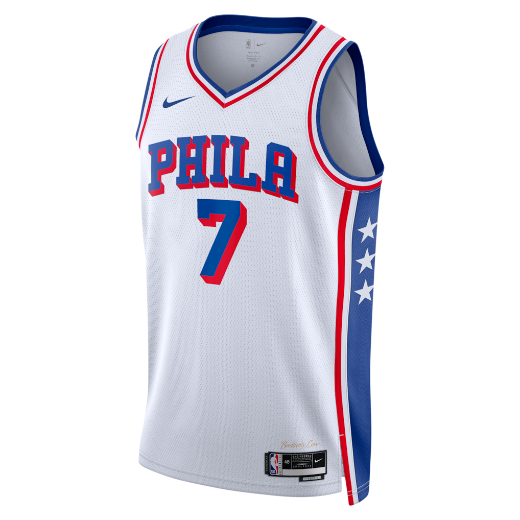 Jaylen Brown Philadelphia 76ers Association Edition Swingman Jersey front view