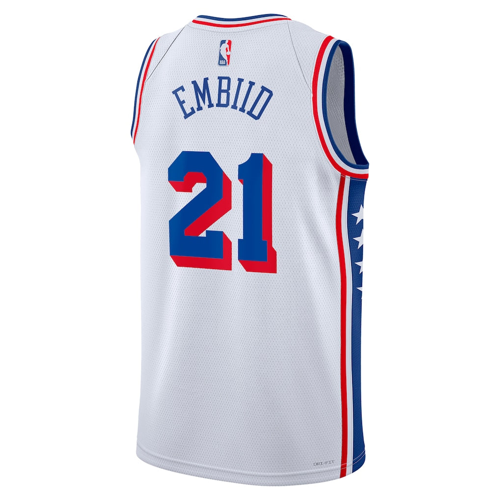 Joel Embiid Philadelphia 76ers Association Edition Swingman Jersey back view