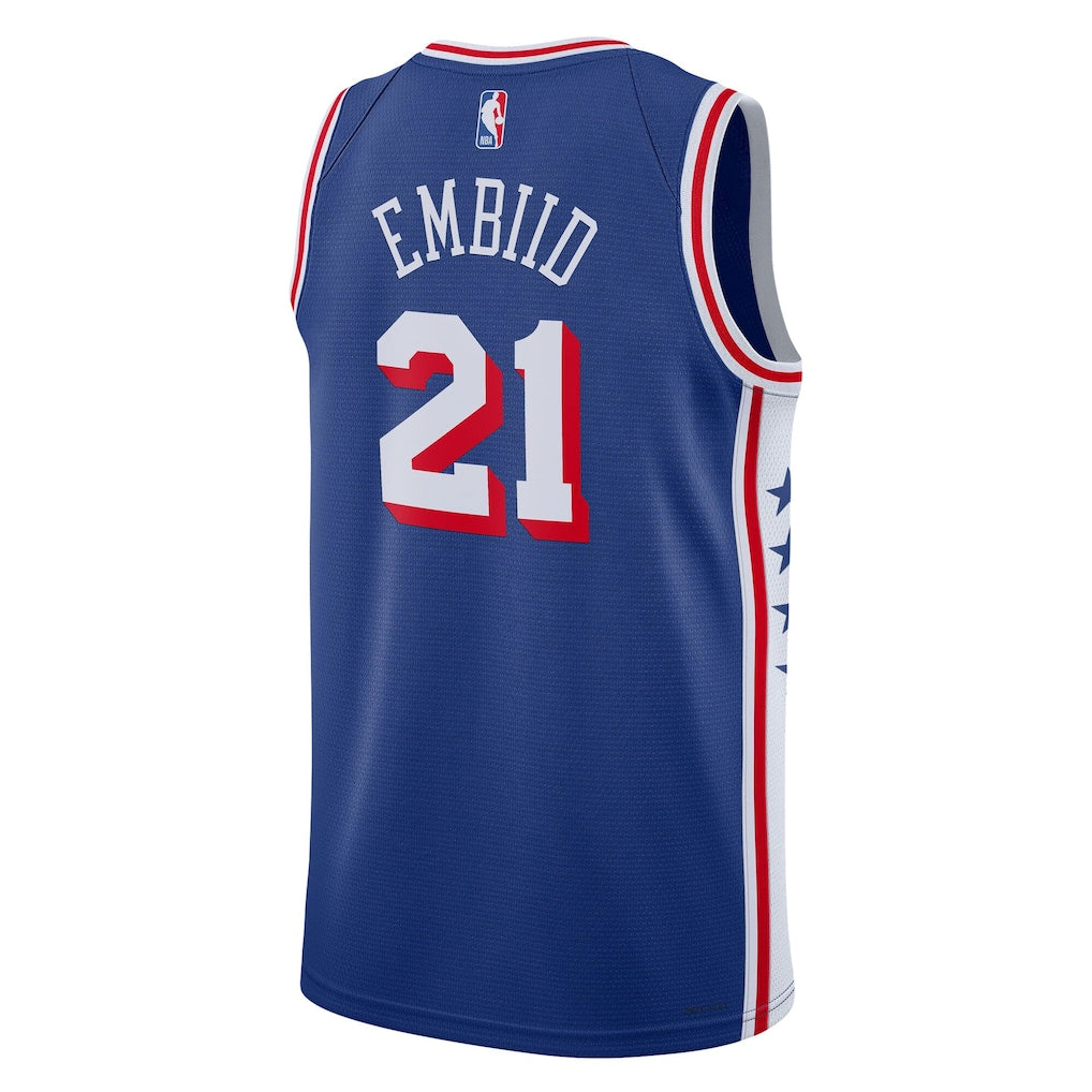 Joel Embiid Philadelphia 76ers Icon Edition Swingman Jersey back view