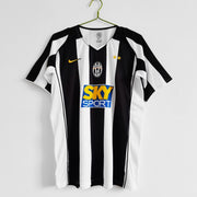 Juventus Home Jersey 2004/05 front view with black and white vertical stripes