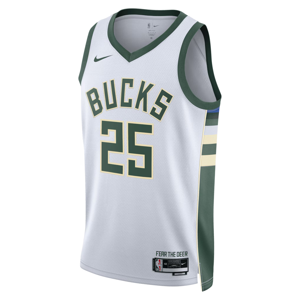 Kasparas Jakučionis Milwaukee Bucks Association Edition Swingman Jersey front view