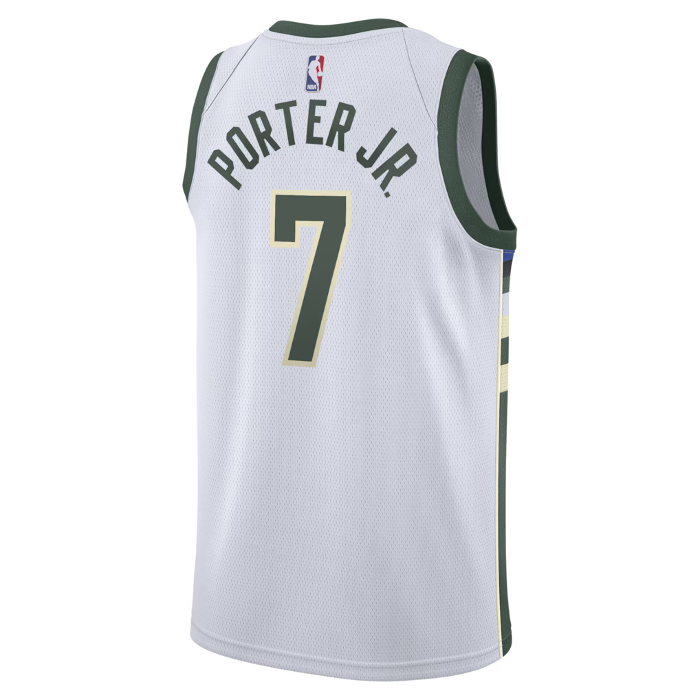 Kevin Porter Jr. Milwaukee Bucks Association Edition Swingman Jersey back view