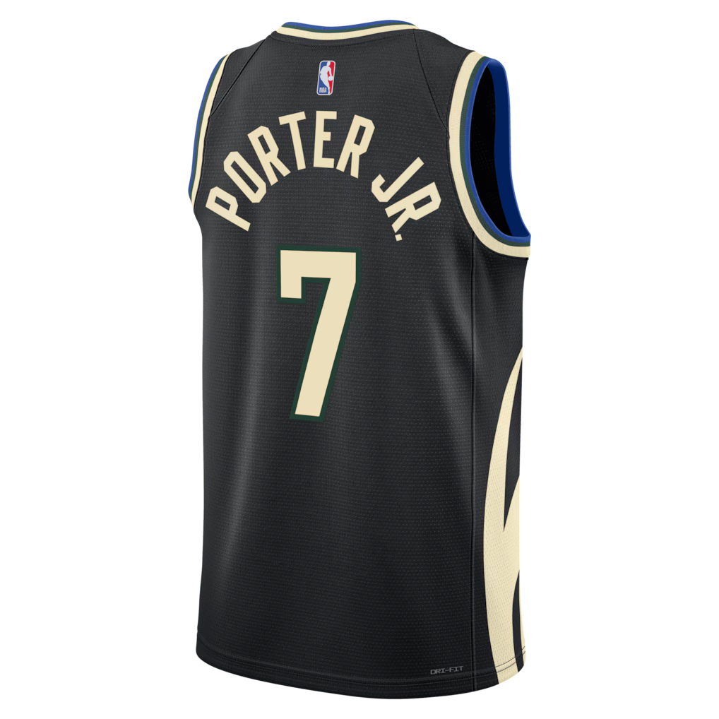 Kevin Porter Jr. Milwaukee Bucks Statement Edition Swingman Jersey back view