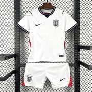 Kids England 2026 World Cup home kit white football set front view
