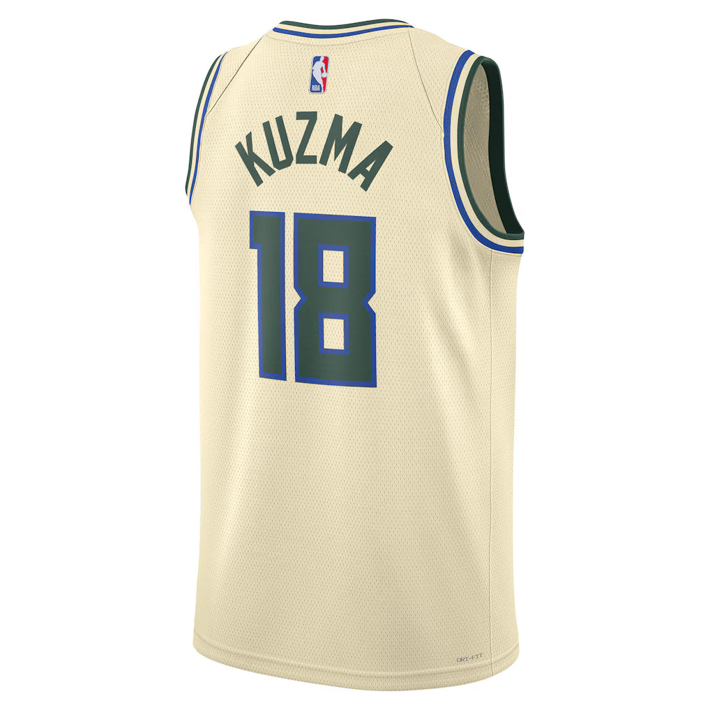 Kyle Kuzma Milwaukee Bucks City Edition Swingman Jersey 2025/26 back view