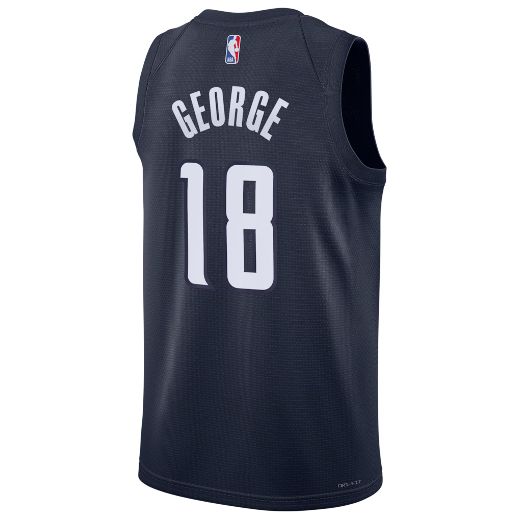 Kyshawn George Washington Wizards Statement Edition Swingman Jersey back view
