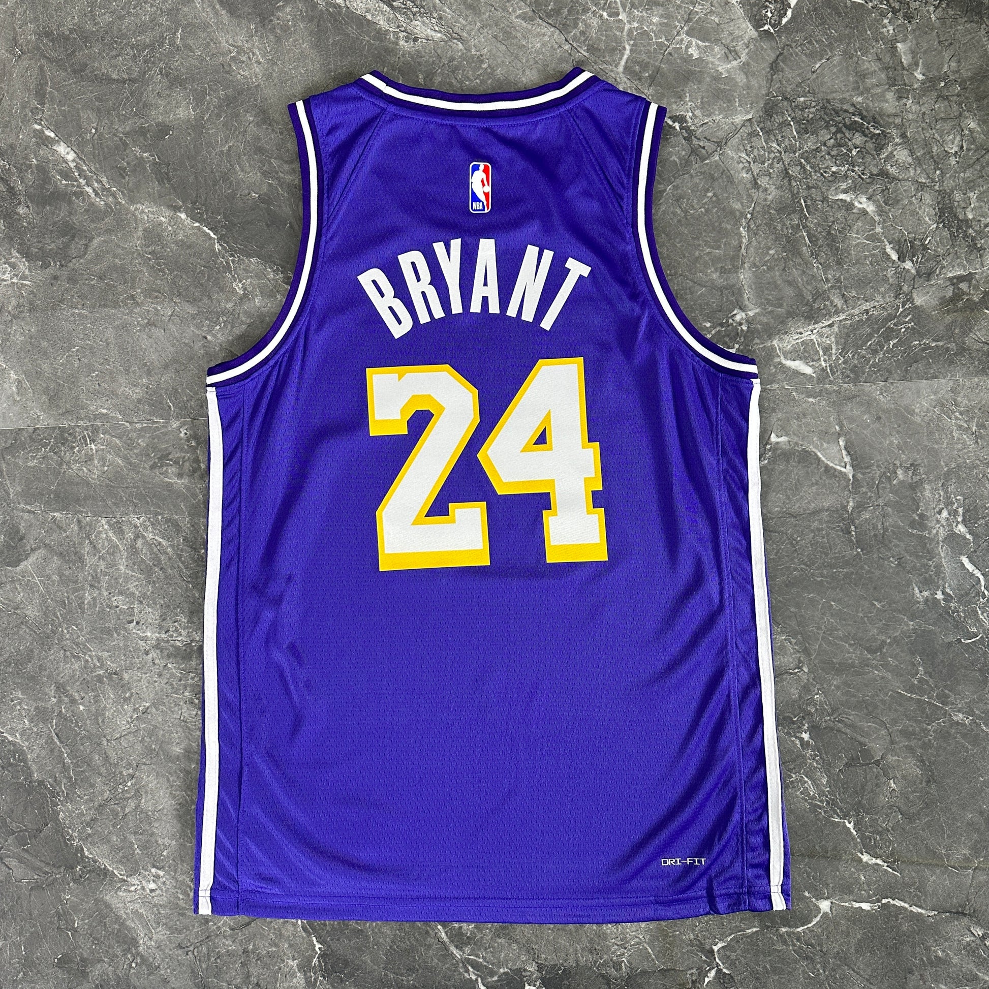 Los Angeles Lakers 2025/26 City Edition swingman jersey Kobe Bryant number 24 purple front and back view