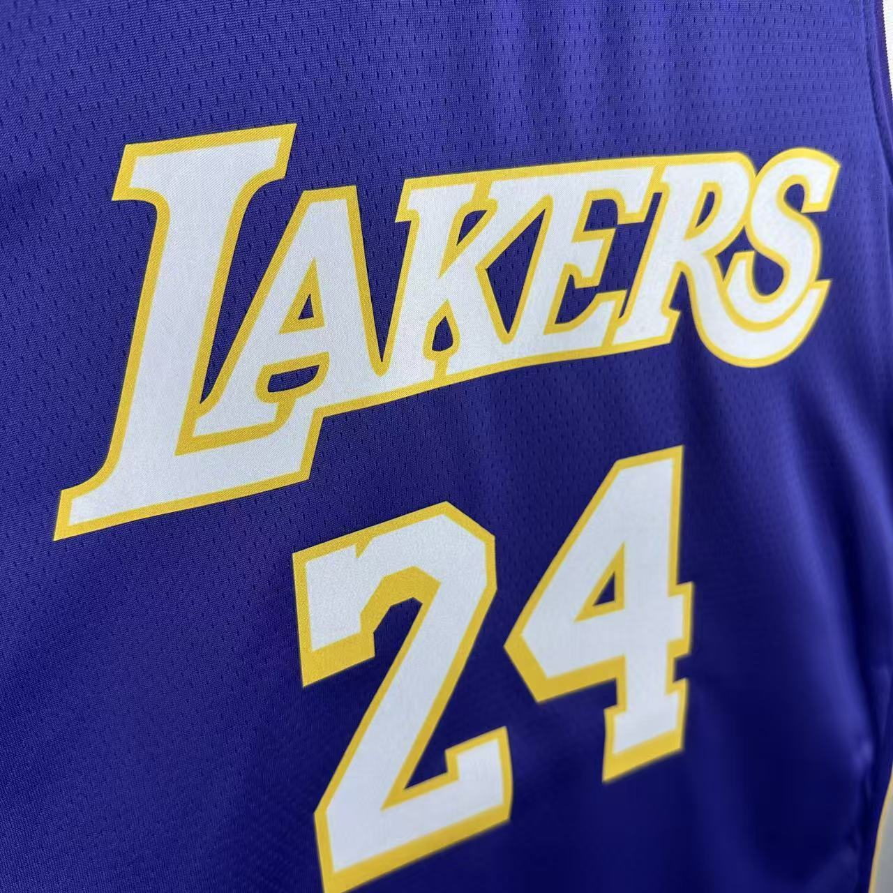 Los Angeles Lakers 2025/26 City Edition swingman jersey Kobe Bryant number 24 purple front and back view