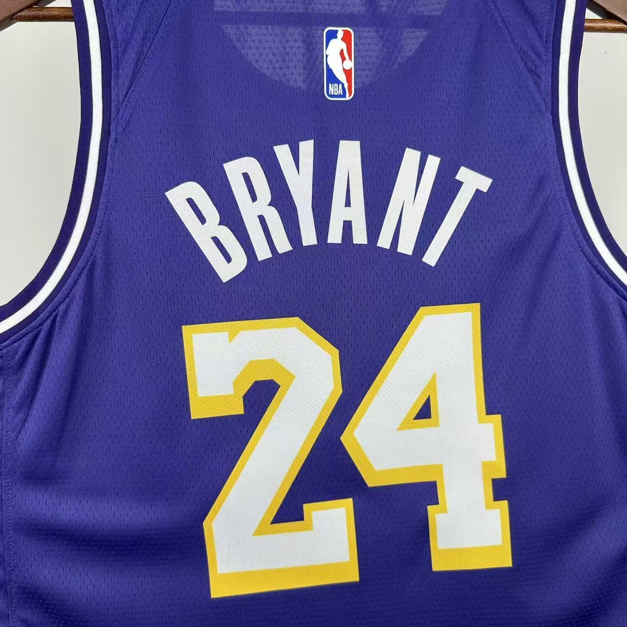 Los Angeles Lakers 2025/26 City Edition swingman jersey Kobe Bryant number 24 purple front and back view