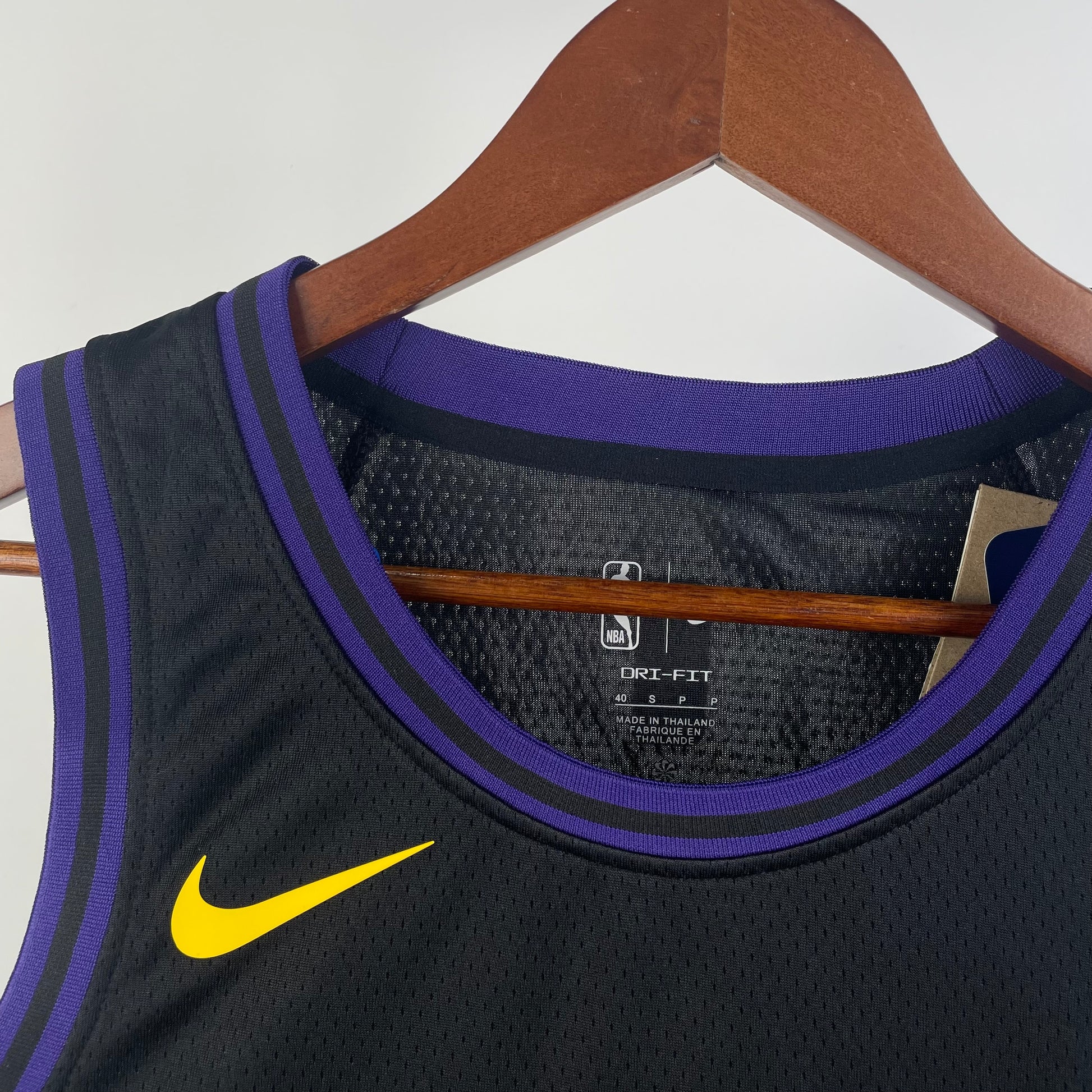 Los Angeles Lakers 2025/26 City Edition swingman jersey Kobe Bryant number 8 black purple gold front and back view