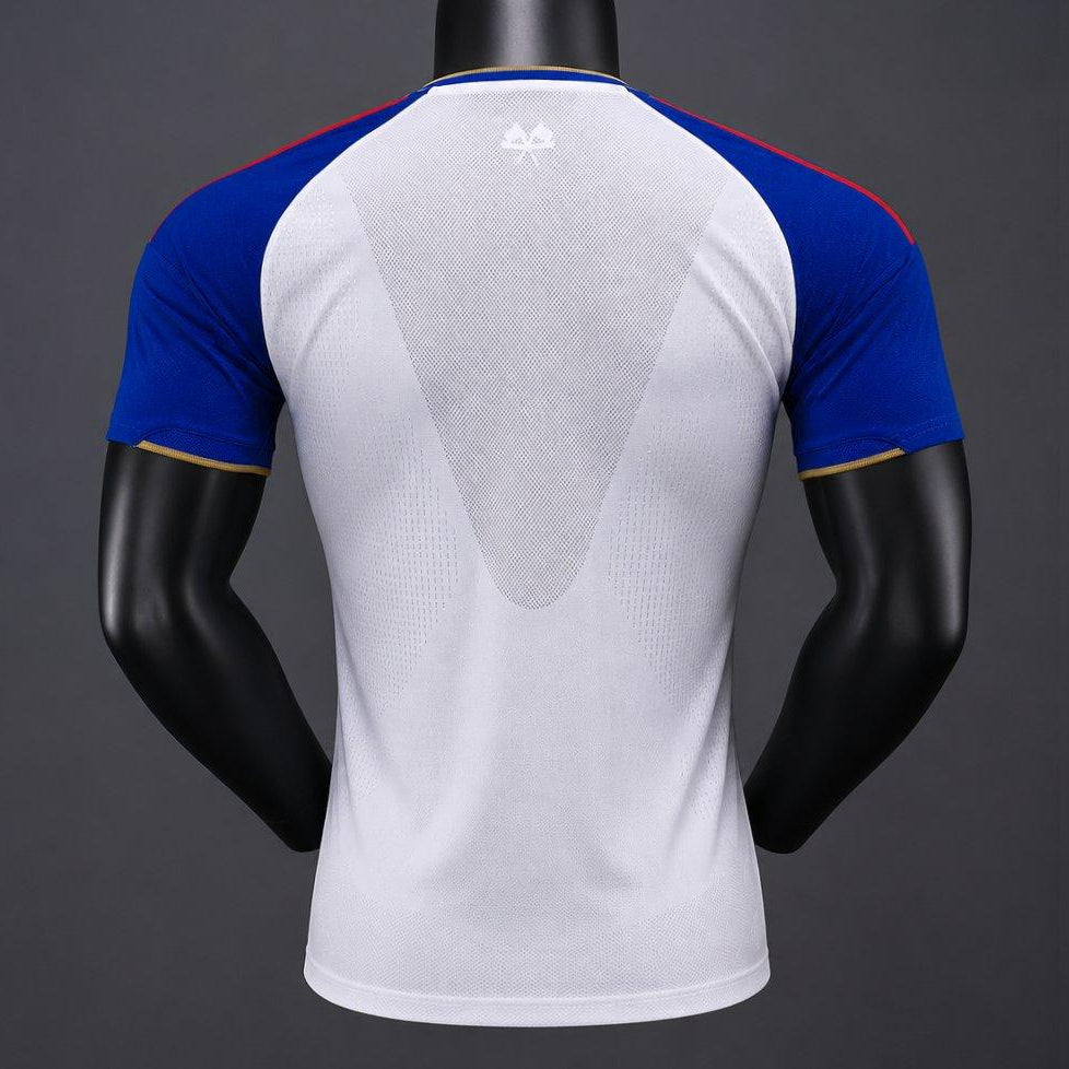 Lyon Home Jersey 2026/27 back view with white base and blue sleeves