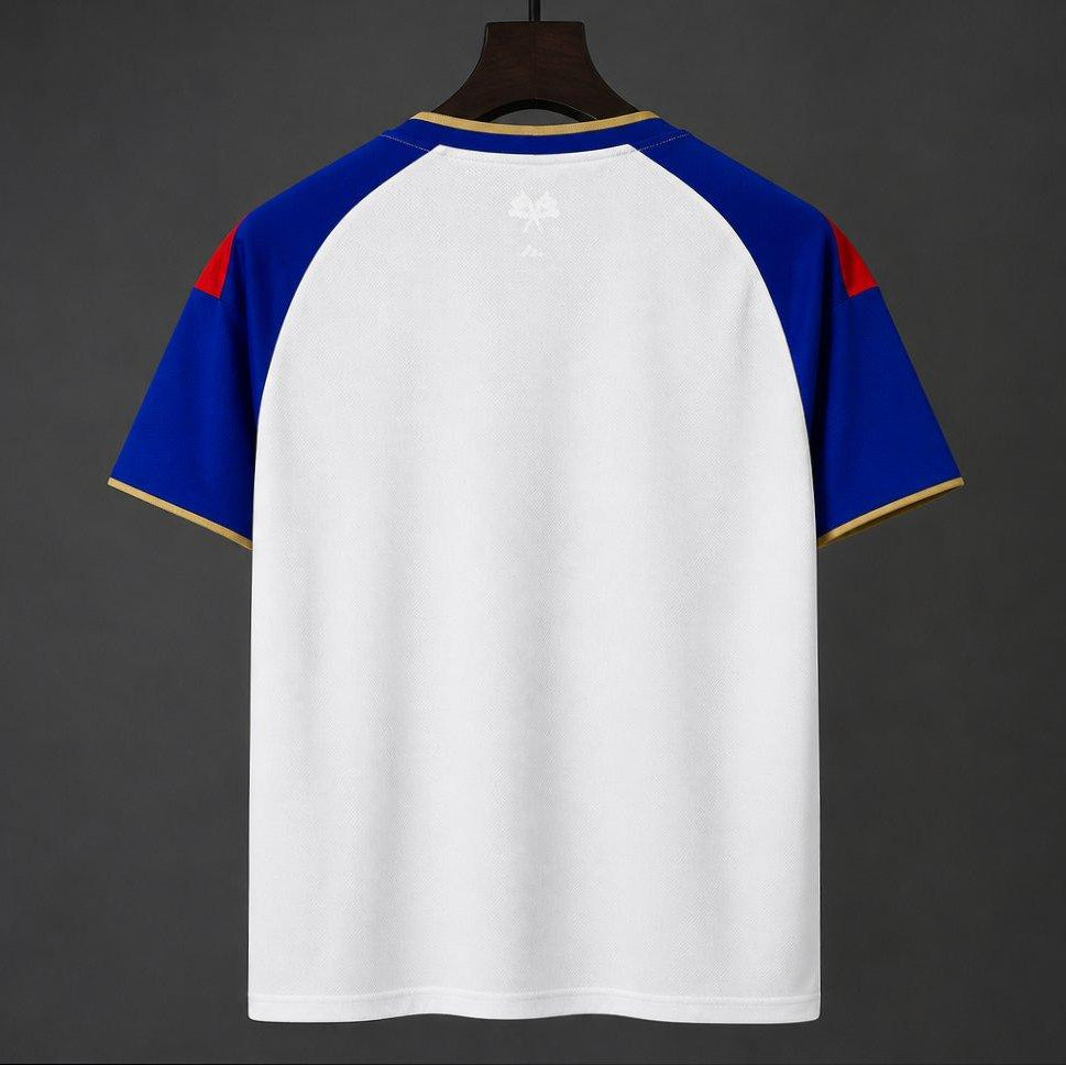 Lyon Home Jersey 2026/27 back view with white base and blue sleeves
