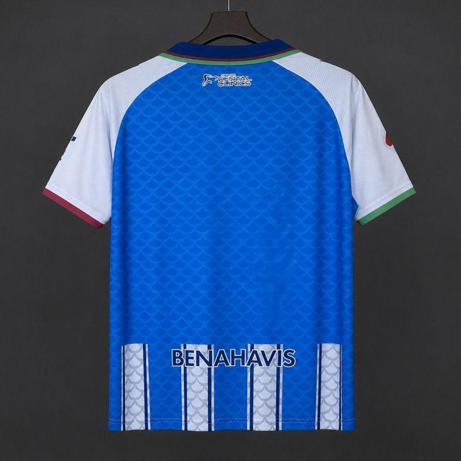 Malaga Home Jersey 2026/27 back view with bold blue design and patterned detailing