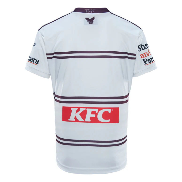 Manly Warringah Sea Eagles 2026 away jersey white back view
