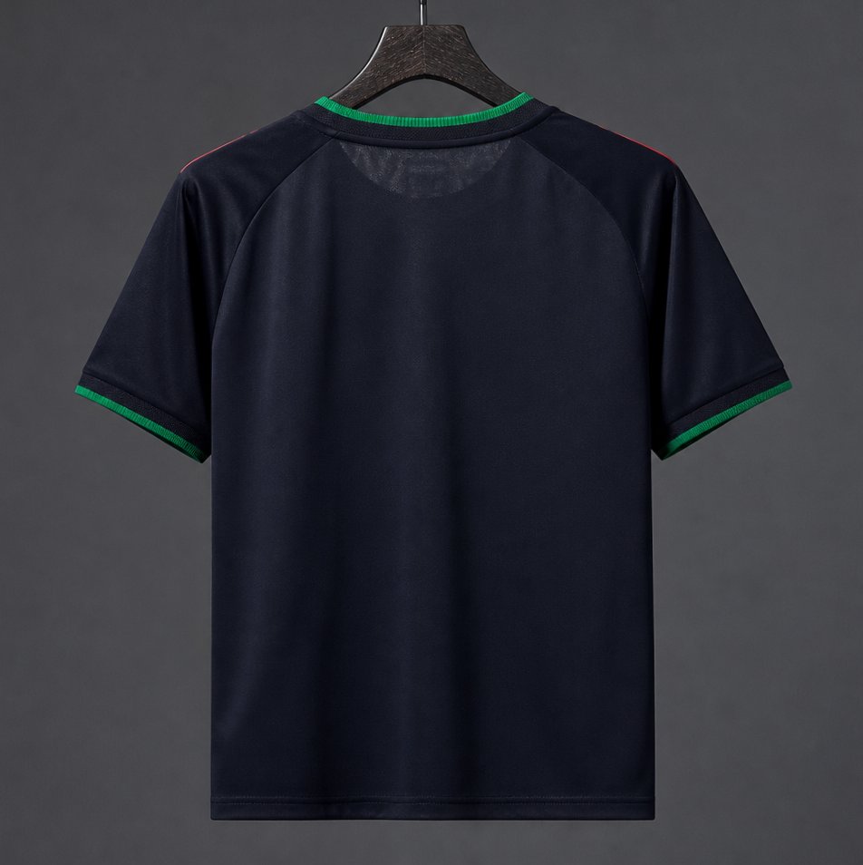 Mexico Third Jersey 2026 back view in black with green collar and sleeve trim
