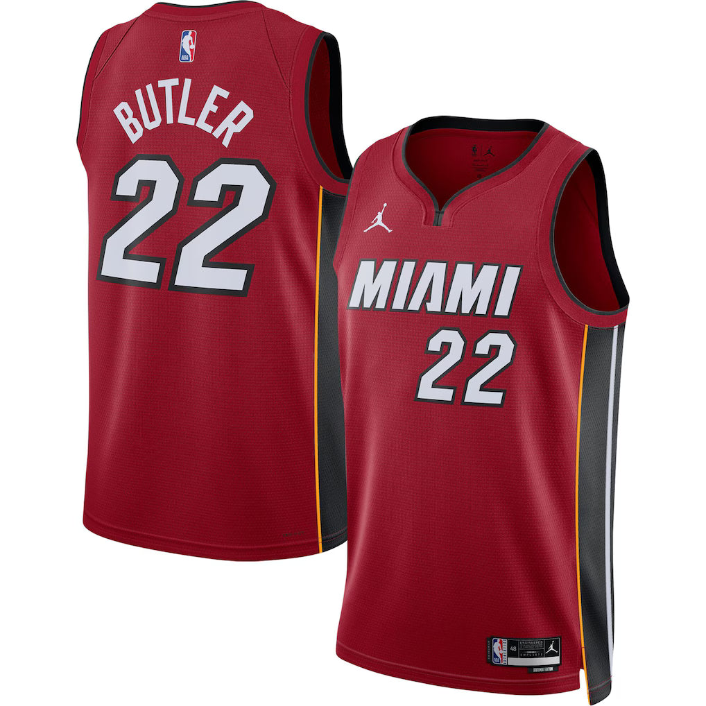 Miami Heat Jimmy Butler #22 Statement Edition Swingman Jersey front and back view