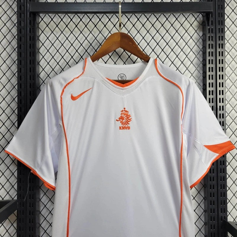 Netherlands Away Jersey 2004 angled front view with orange piping