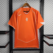 Netherlands Home Jersey 2004 front view in orange with white detailing
