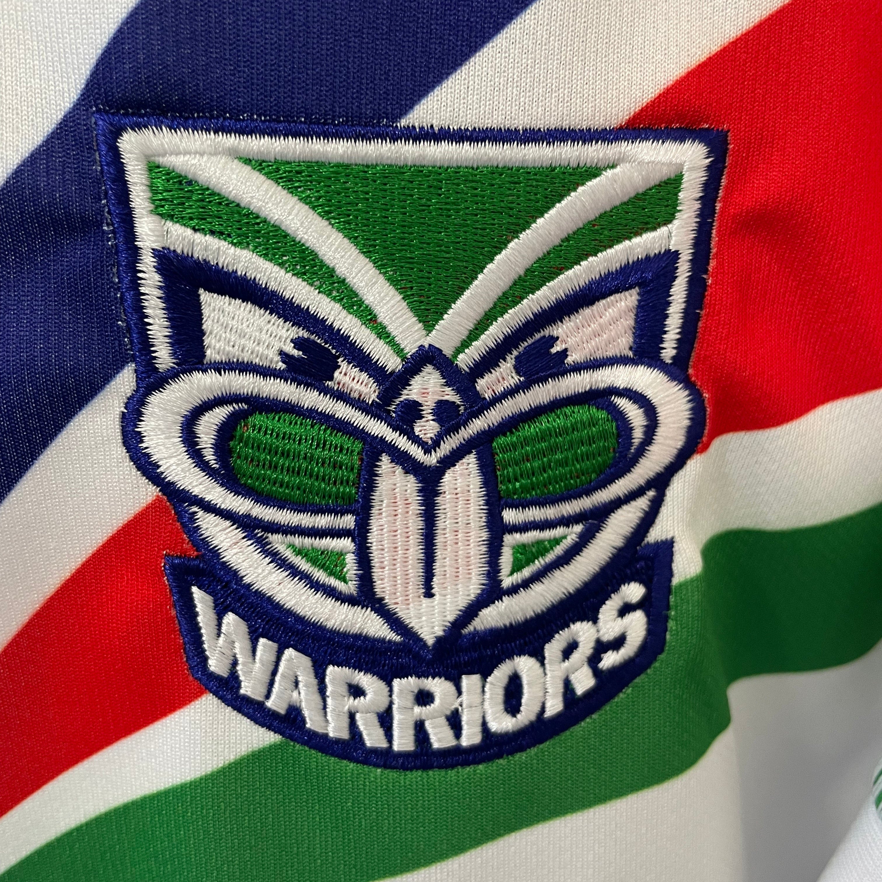 New Zealand Warriors 2026 away jersey club logo close up
