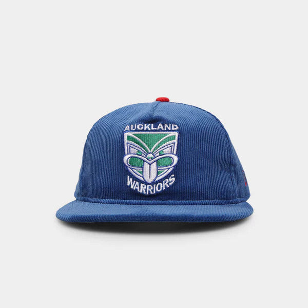 New Zealand Warriors '22 Cord The Golfer Snapback front view with blue corduroy design