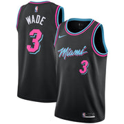 Nike Miami Heat Wade #3 black sleeveless Swingman jersey detail