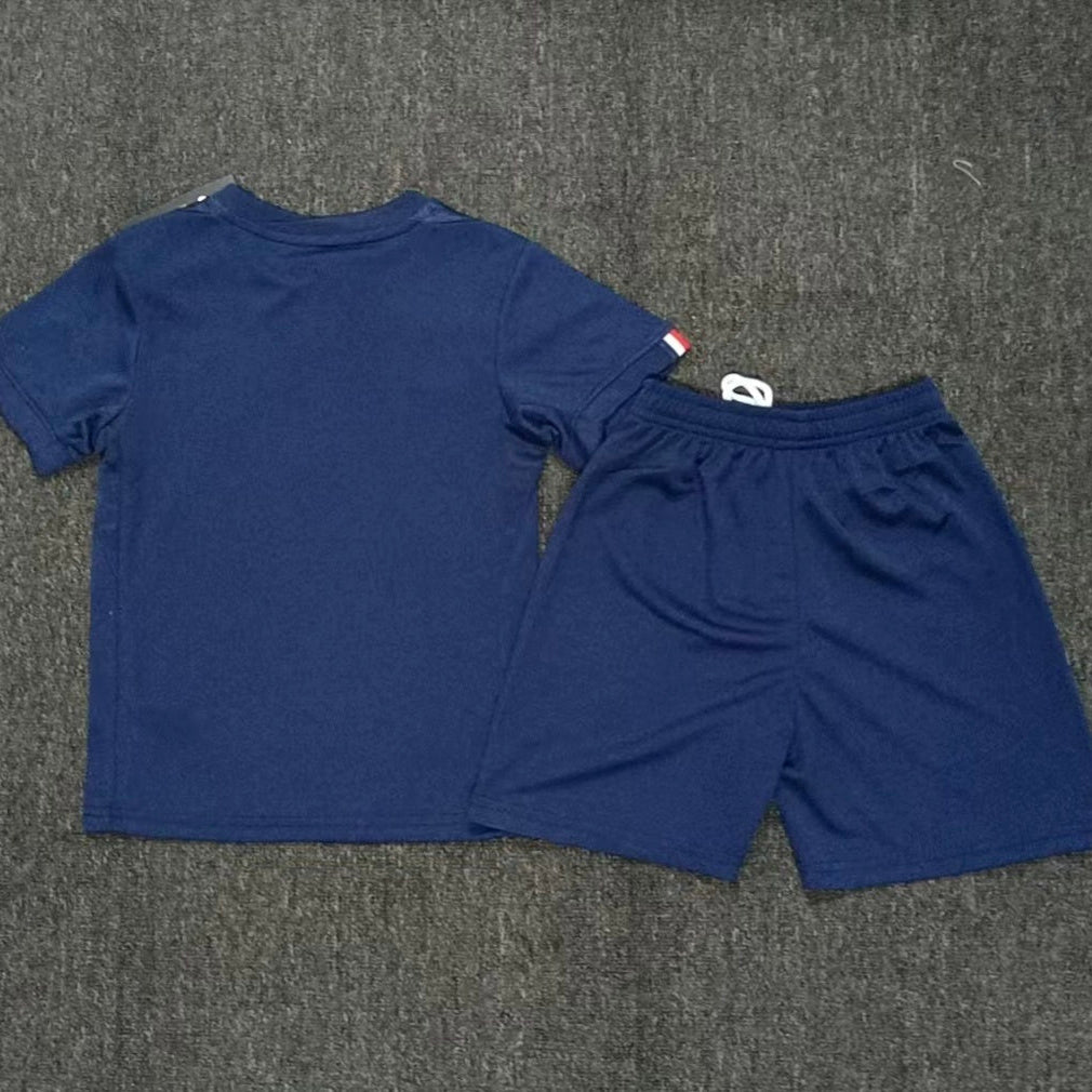 Nike PSG home kit 2025 26 kids back view youth football set