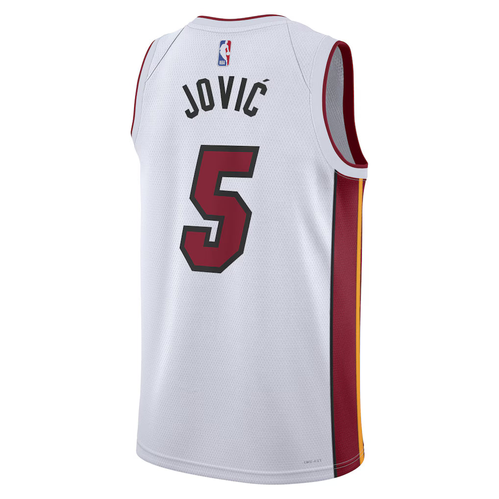 Nikola Jović Miami Heat Association Edition Swingman Jersey back view