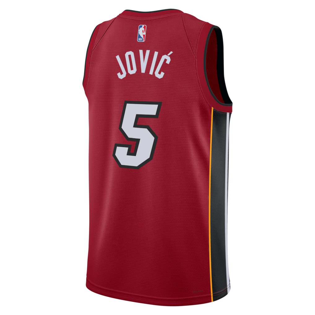 Nikola Jović Miami Heat Statement Edition Swingman Jersey back view