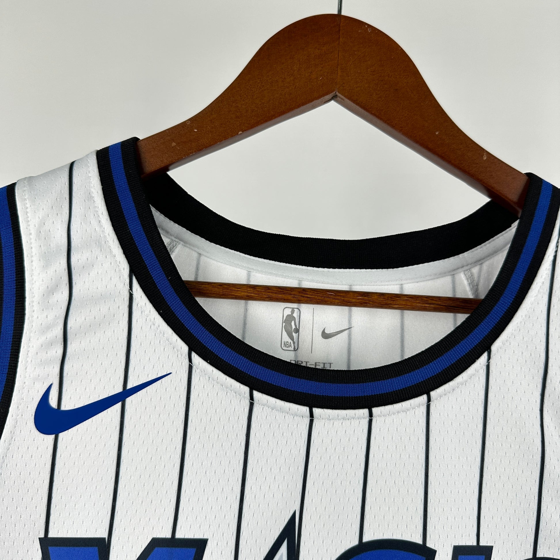 Orlando Magic 2025/26 home white swingman jersey Shaquille O’Neal number 32 pinstripe front and back view