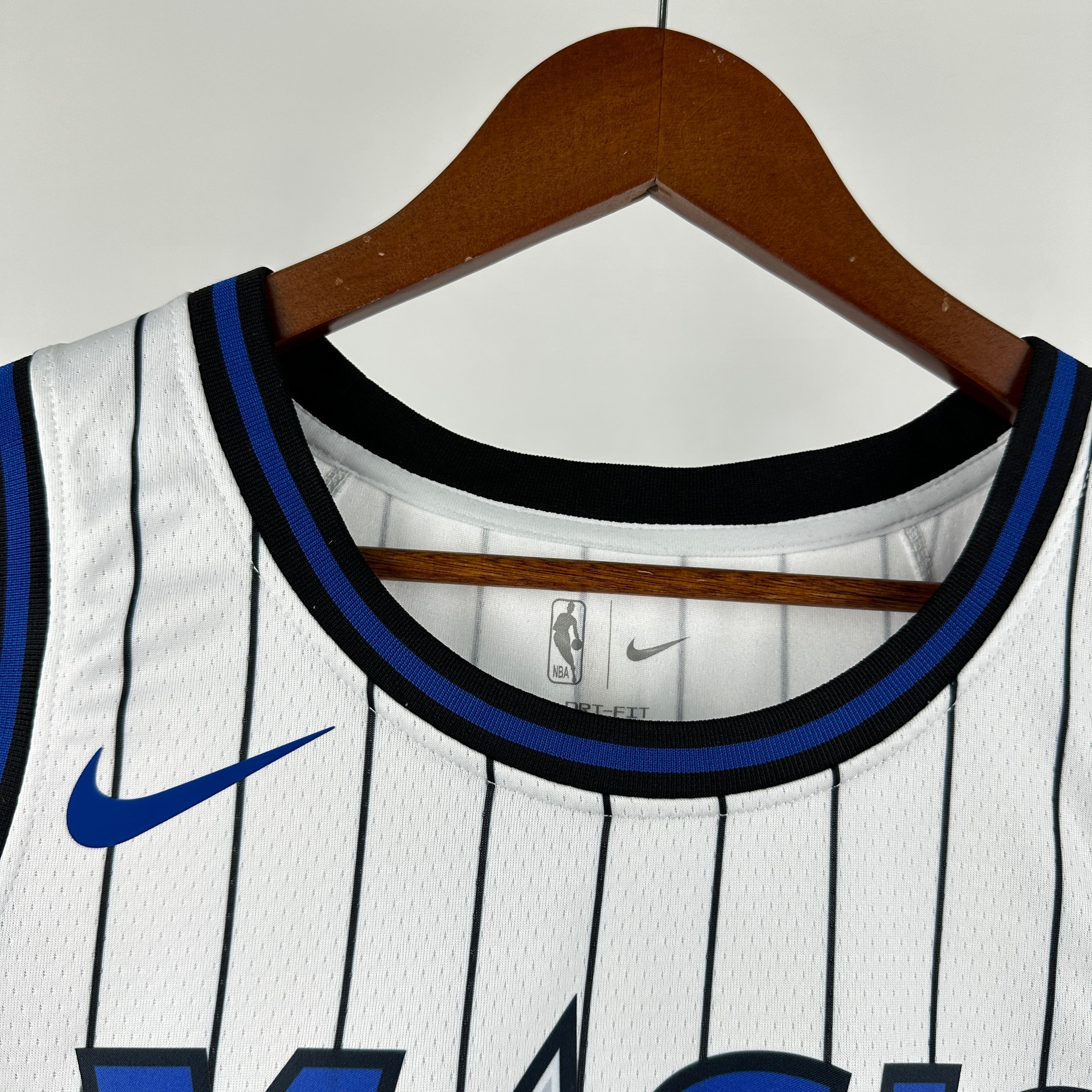 Orlando Magic 2025/26 home white swingman jersey Shaquille O’Neal number 32 pinstripe front and back view